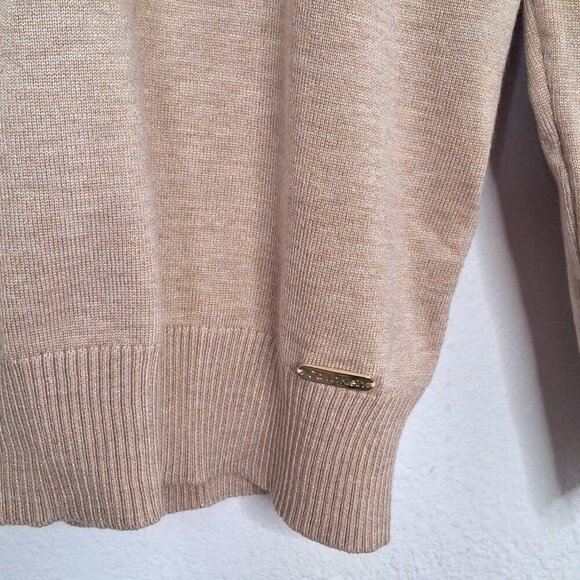 Calvin Klein Turtleneck Sweater Sz M Pullover Minimalist Neutral Preppy Classic - Picture 4 of 12